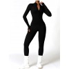 Гладкий комбенизон на флисе Leggings Body Crop top model 63